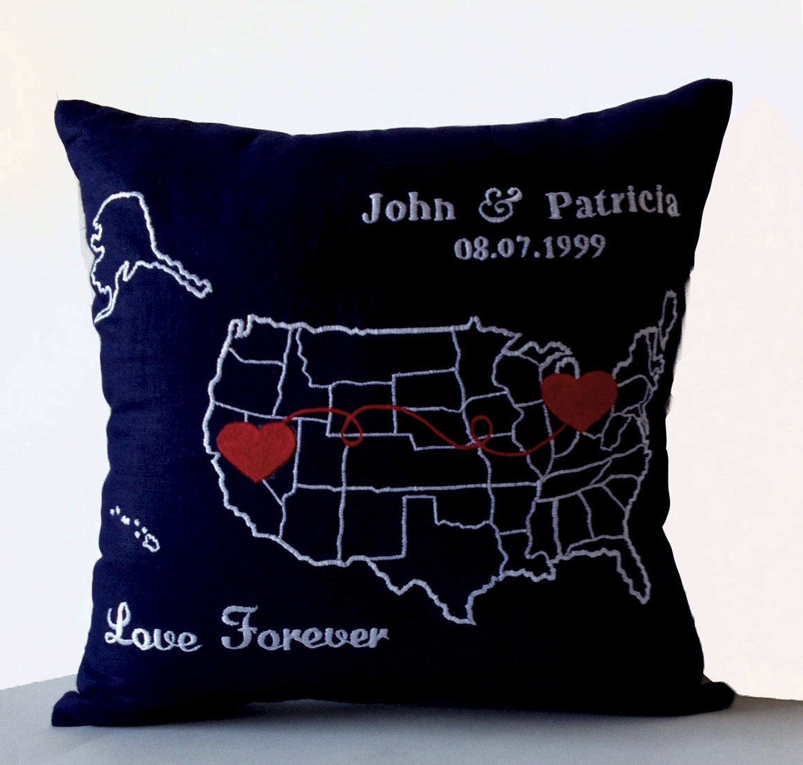 Connected By Love Personalized 18x18 Throw Pillow