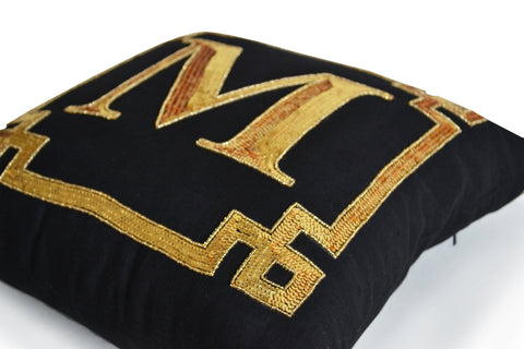 amore beaute gold monogram pillow