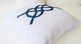 Amore Beaute Linen Pillow, Nautical Throw Pillow Cover, White Pillow Cushion Cover