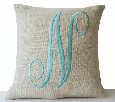 amore beaute farmhouse monogram pillow
