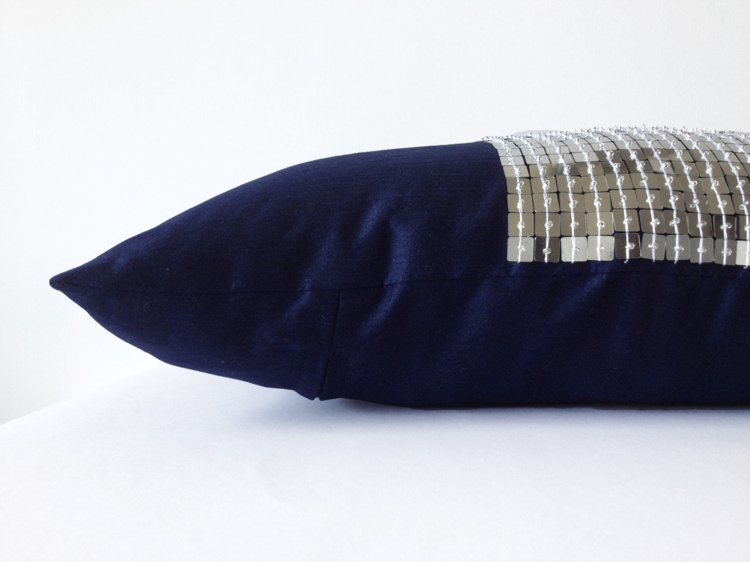 navy blue mettalic pillow