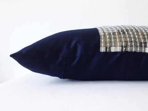 navy blue lumbar pillow amore beaute