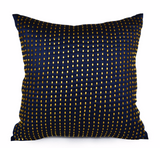 Handmade gold silk pillow with beads and studs