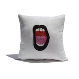 Amore Beaute Shout Out Pop Art Pillow Cover With Black Mouth