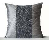 grey silk pillow