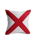 Amore Beaute Cross Pillow Cover, Red White Pillow, Nautical, Yacht Decor, Linen Pillowcase