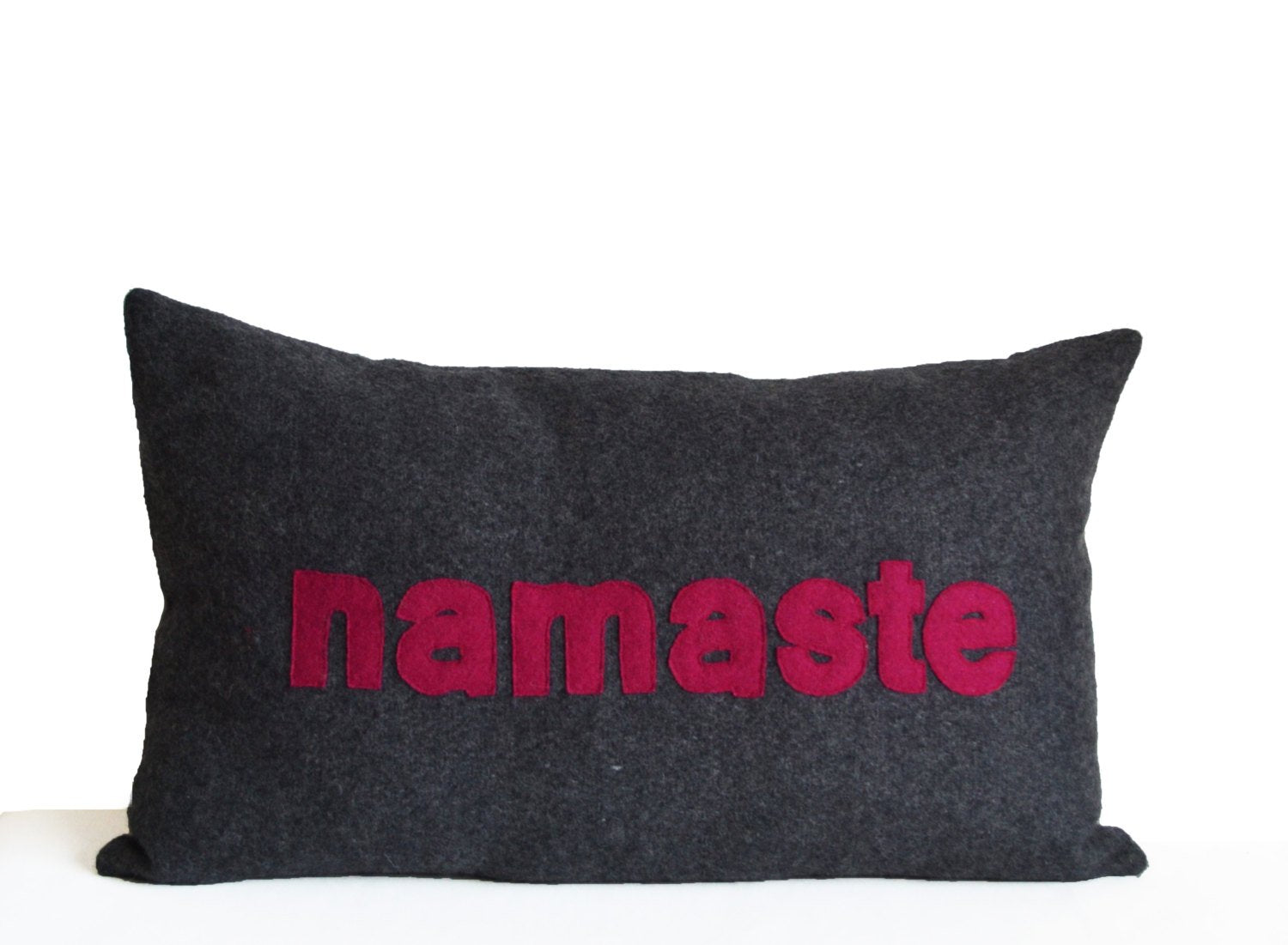 Amore Beaute Word Pillow, Namaste Throw Pillow, Yoga Pillow, felt pillow, Yoga gifts,Decorative pillow