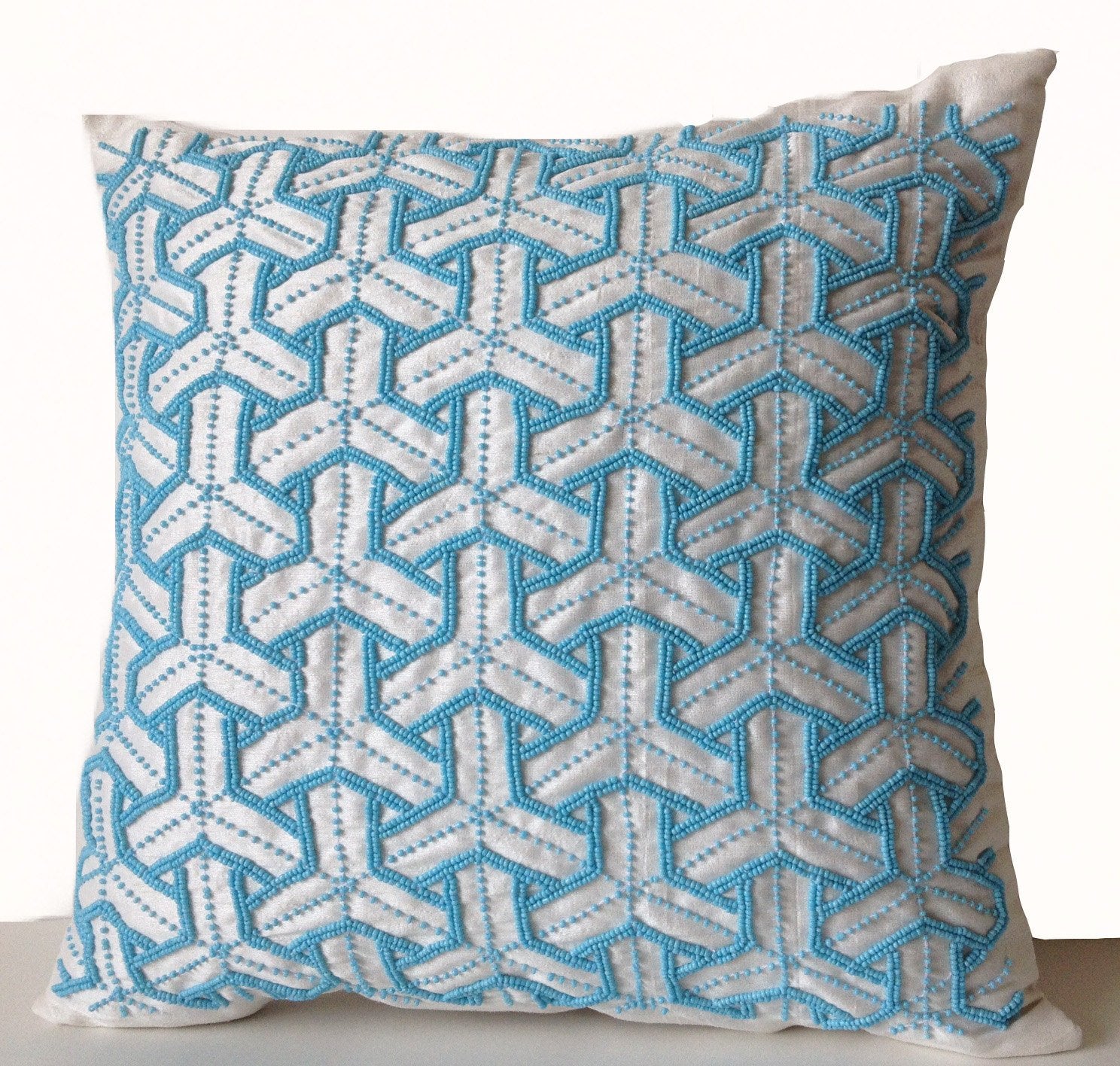 amore beaute turquoise bead pillow