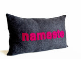 Amore Beaute Word Pillow, Namaste Throw Pillow, Yoga Pillow, felt pillow, Yoga gifts,Decorative pillow